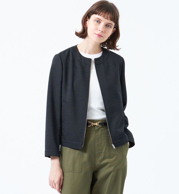 MACKINTOSH PHILOSOPHY「ドライタッチノーカラージャケット」|ブルゾン・スタジャン|ネイビー