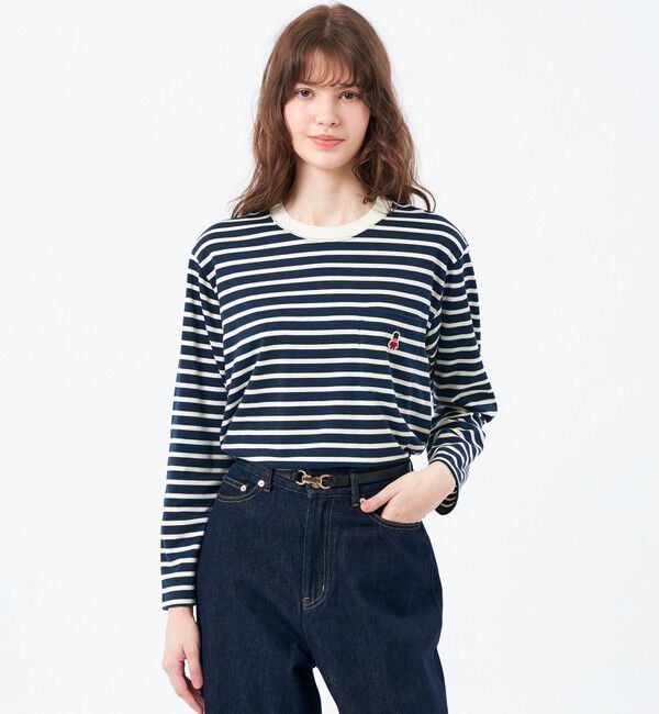 MACKINTOSH PHILOSOPHY「バッキンガムベア ボーダーポケットロンT」|Tシャツ・カットソー|ネイビー