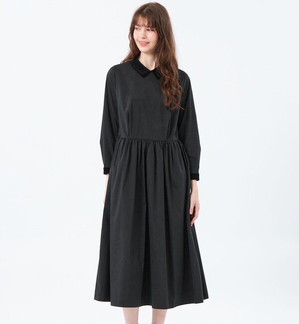 MACKINTOSH PHILOSOPHY「ベロアカラーワンピース」|ワンピース|ブラック