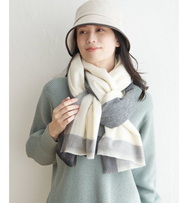 ikka「マルチブロッキングマフラー」|マフラー|ブラック