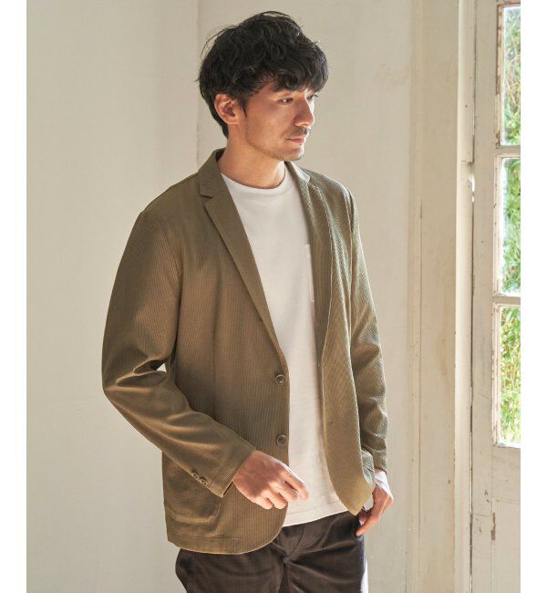 IKKA LOUNGE「ポンチクルーネックジャケットTシャツ」|Tシャツ・カットソー|