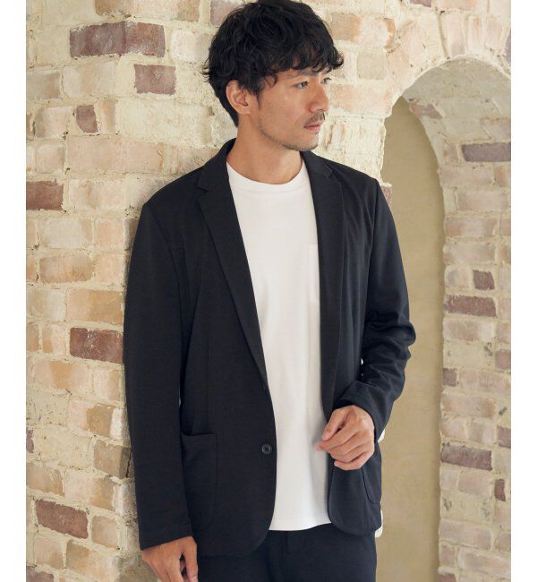 IKKA LOUNGE「ポンチクルーネックジャケットTシャツ」|Tシャツ・カットソー|