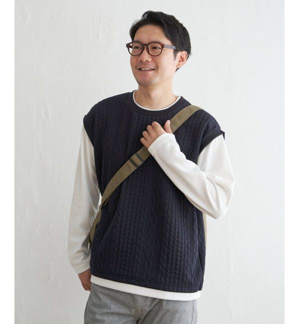 ikka「フクレジャガードフェイクベストロンT」|Tシャツ・カットソー|