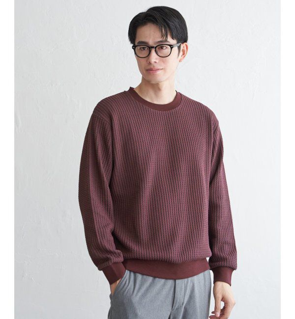 ikka「ビッグワッフルクルーネックプルオーバー」|パーカー|