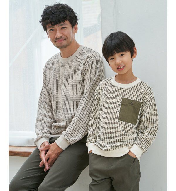 ikka「ビッグワッフルクルーネックプルオーバー」|パーカー|