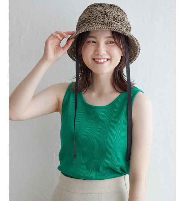 Lbc with Life「コットンUSAランダムテレコタンク 23」|キャミソール|グリーン