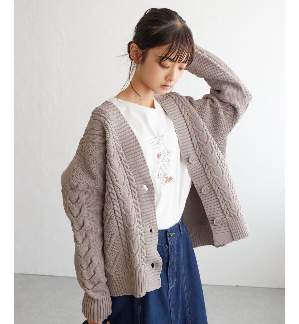 Lbc with Life「ケーブルボリュームカーディガン」|カーディガン|