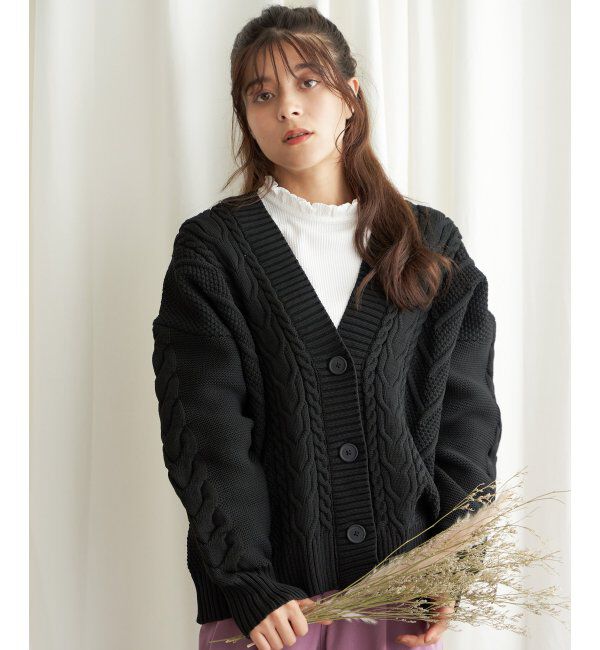 Lbc with Life「ケーブルボリュームカーディガン」|カーディガン|