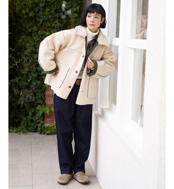 ボアコーデュロイリバーシブル襟付きジャケット（Lbc with Life