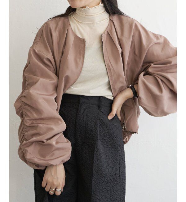 VENCE share style「袖ギャザーブルゾン」|ブルゾン・スタジャン|