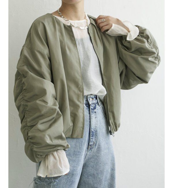 VENCE share style「袖ギャザーブルゾン」|ブルゾン・スタジャン|
