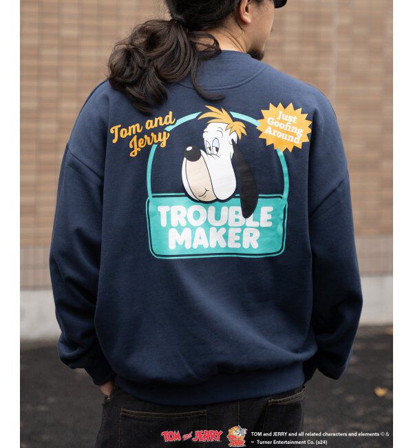 VENCE share style「TOM and JERRY トムとジェリー クルーネックスウェット」|スウェット・ジャージ|ネイビーブルー