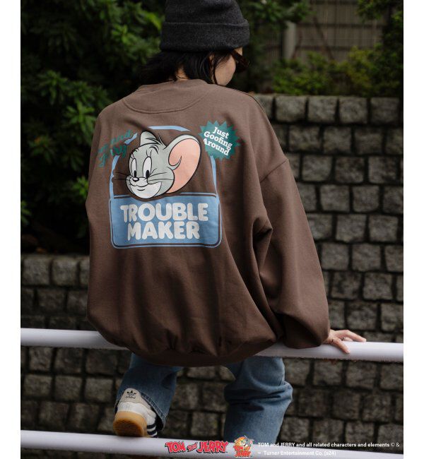 VENCE share style「TOM and JERRY トムとジェリー クルーネックスウェット」|スウェット・ジャージ|モカ