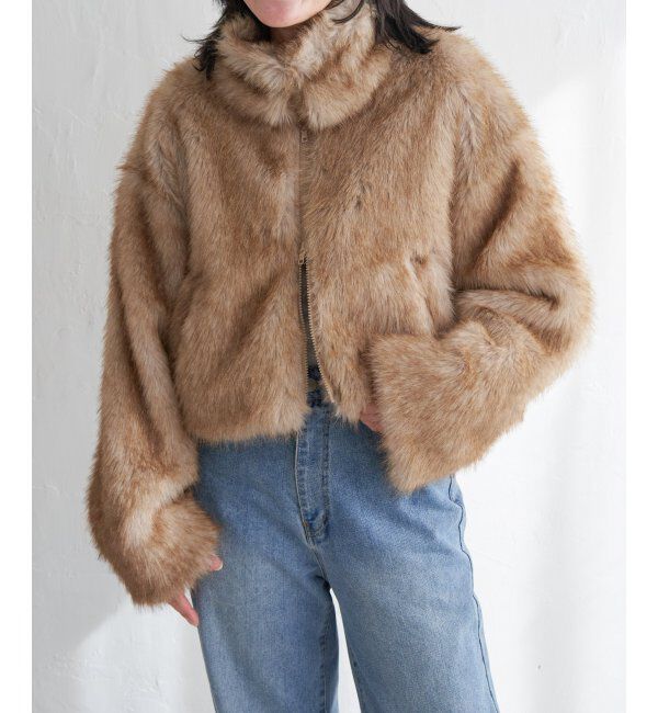 VENCE share style「フェイクファーショート丈ブルゾン」|ブルゾン・スタジャン|