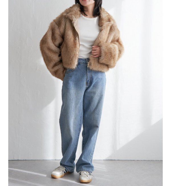 VENCE share style「フェイクファーショート丈ブルゾン」|ブルゾン・スタジャン|