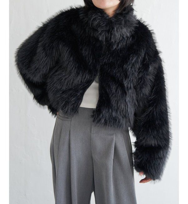 VENCE share style「フェイクファーショート丈ブルゾン」|ブルゾン・スタジャン|