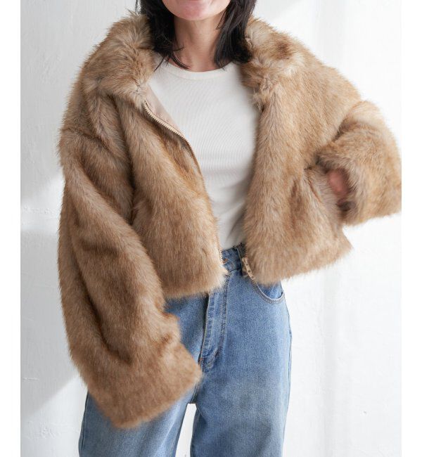 VENCE share style「フェイクファーショート丈ブルゾン」|ブルゾン・スタジャン|