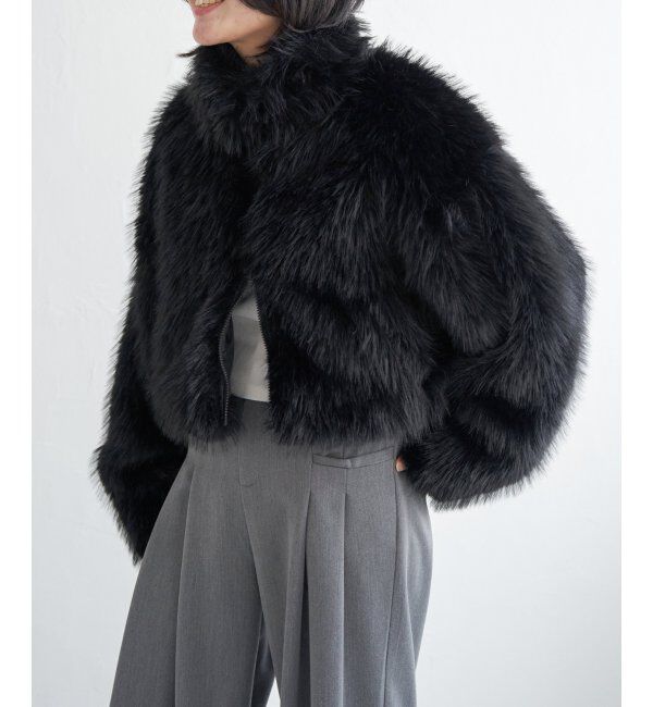 VENCE share style「フェイクファーショート丈ブルゾン」|ブルゾン・スタジャン|