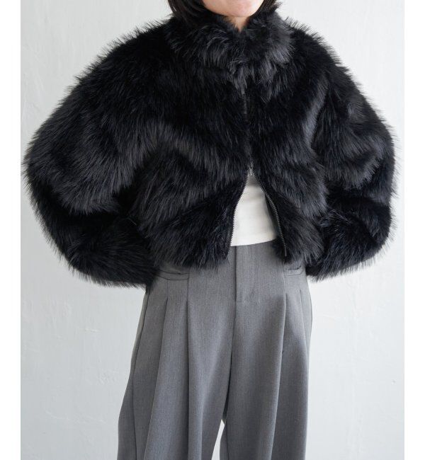 VENCE share style「フェイクファーショート丈ブルゾン」|ブルゾン・スタジャン|