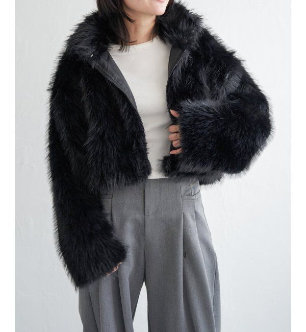 VENCE share style「フェイクファーショート丈ブルゾン」|ブルゾン・スタジャン|