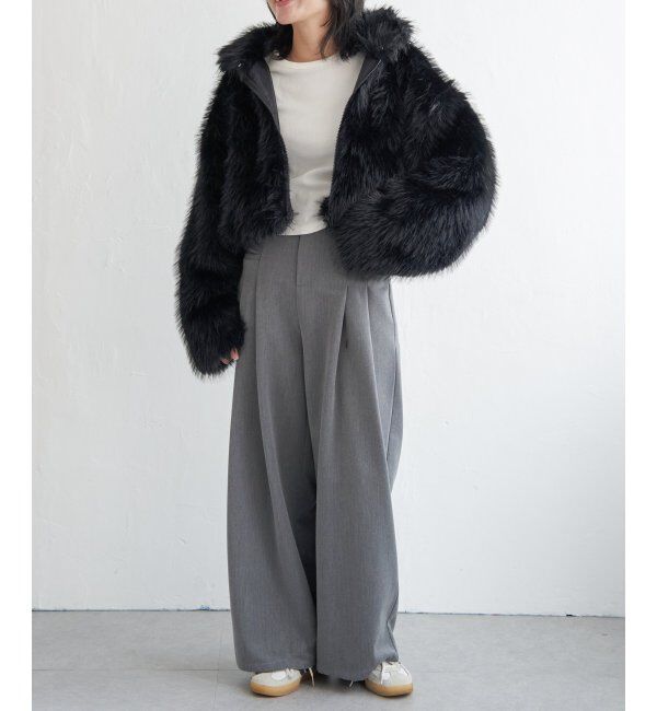 VENCE share style「フェイクファーショート丈ブルゾン」|ブルゾン・スタジャン|