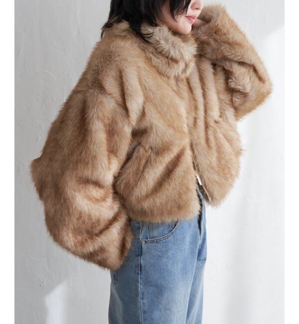 VENCE share style「フェイクファーショート丈ブルゾン」|ブルゾン・スタジャン|