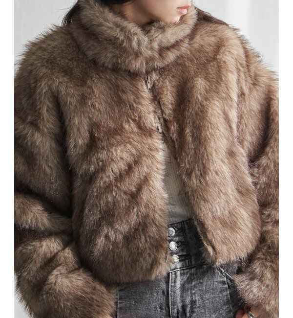 VENCE share style「フェイクファーショート丈ブルゾン」|ブルゾン・スタジャン|