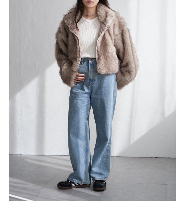 VENCE share style「フェイクファーショート丈ブルゾン」|ブルゾン・スタジャン|