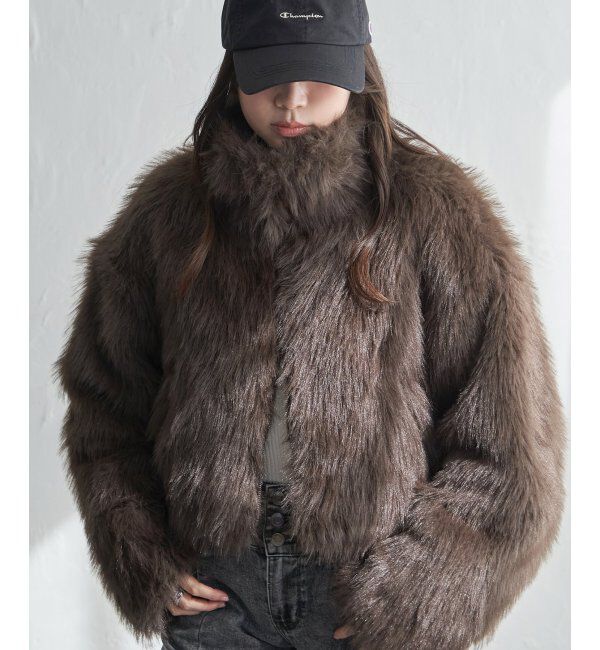 VENCE share style「フェイクファーショート丈ブルゾン」|ブルゾン・スタジャン|