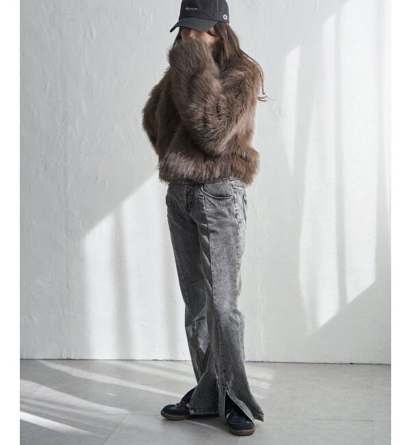 VENCE share style「フェイクファーショート丈ブルゾン」|ブルゾン・スタジャン|