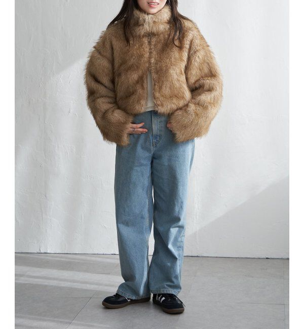 VENCE share style「フェイクファーショート丈ブルゾン」|ブルゾン・スタジャン|