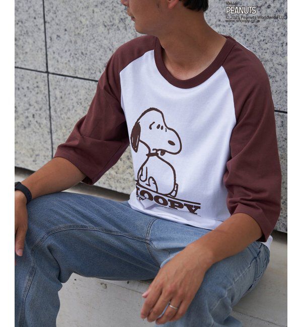 VENCE share style「PEANUTS ピーナッツ SNOOPY スヌーピー TP ビンテージラグランTシャツ」|Tシャツ・カットソー|
