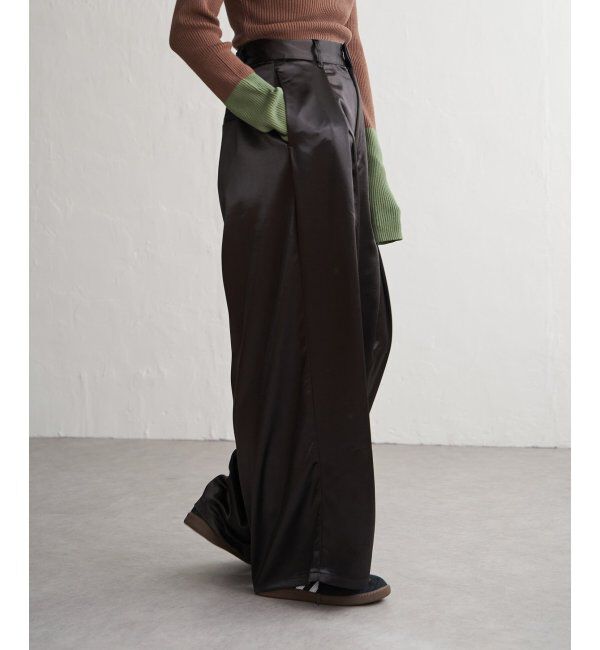 VENCE share style「サテンタックワイドパンツ」|デニム|