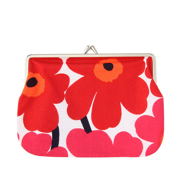 Marimekko「Unikko / Puolikas kukkaro がま口ポーチ」|ポーチ|ホワイト&times;レッド