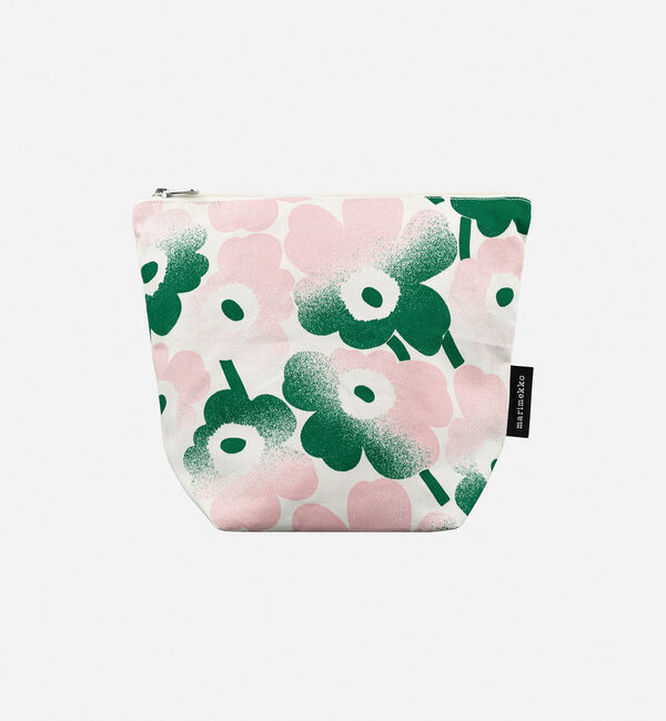 Marimekko「Mini Unikko Haivahdys Kaje コスメティックバッグ」|ポーチ|ﾗｲﾄﾋﾟﾝｸ&times;ｸﾞﾘｰﾝ ﾋﾟﾝｸ