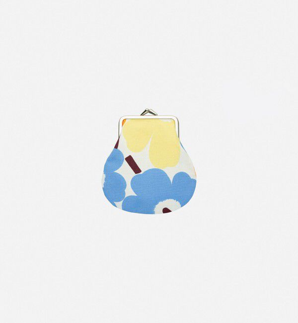 Marimekko「【日本限定】Mini Unikko Pieni Kukkaro がま口ポーチ」|ポーチ|ﾗｲﾄｲｴﾛｰ&times;ﾗｲﾄﾌﾞﾙｰ