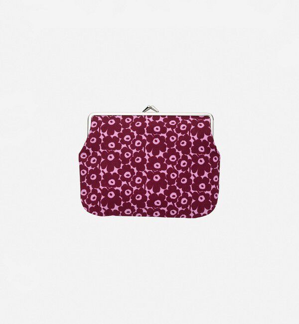 Marimekko「Pikkuinen Unikko Puolikas kukkaro がま口ポーチ」|ポーチ|ﾋﾟﾝｸ&times;ﾃﾞｨｰﾌﾟﾚｯﾄﾞ