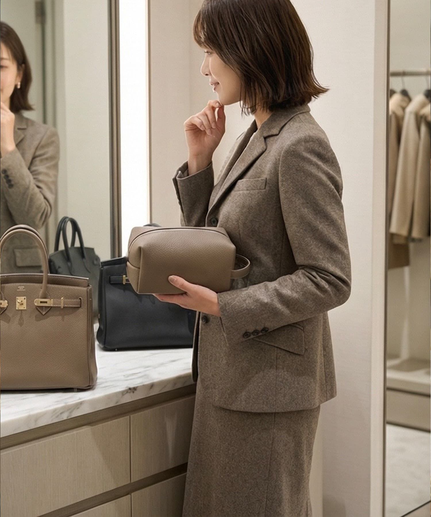 STYLE DELI「【DELI by】リアルレザーポータブルコスメポーチ」|ポーチ|