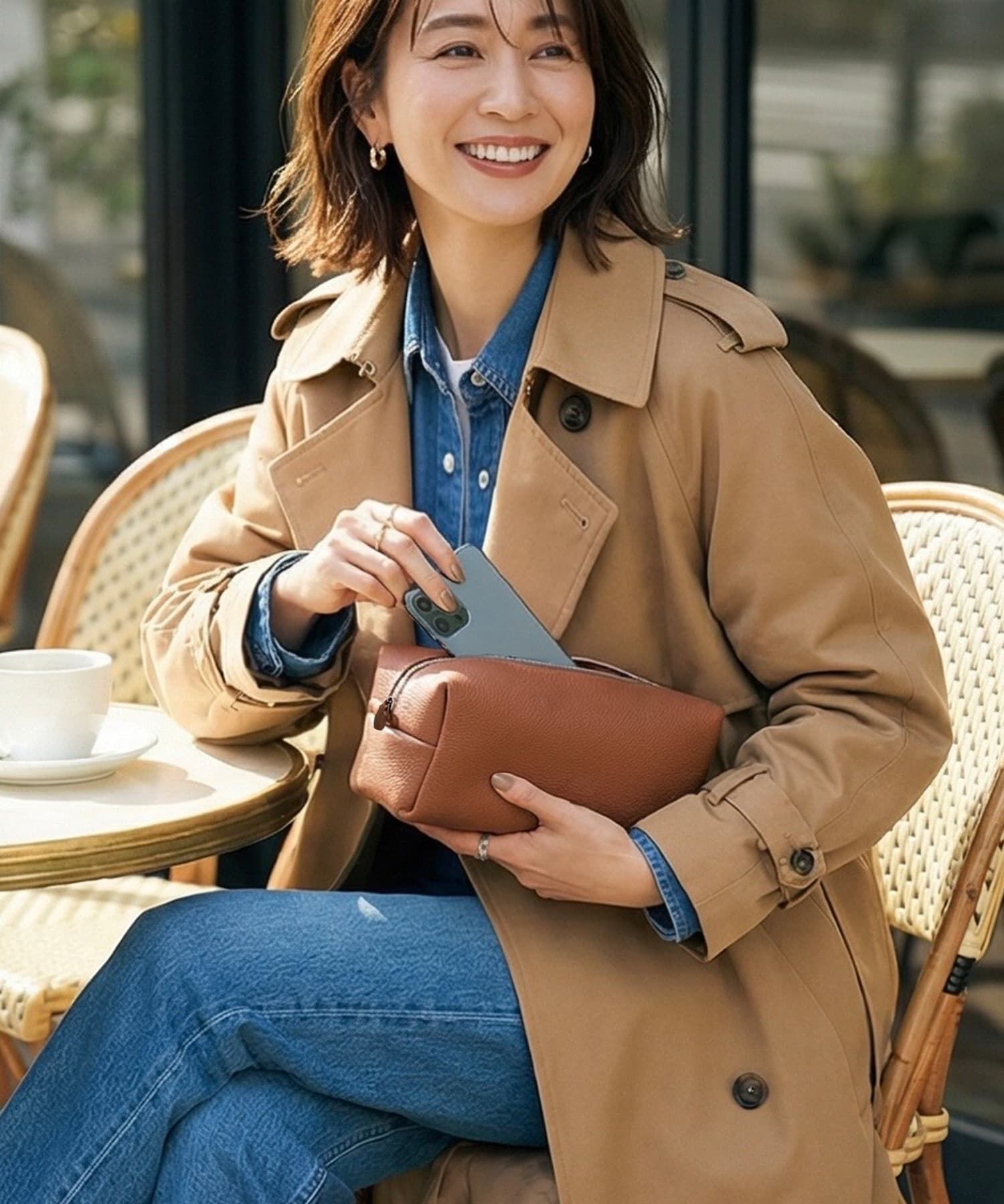 STYLE DELI「【DELI by】リアルレザーポータブルコスメポーチ」|ポーチ|