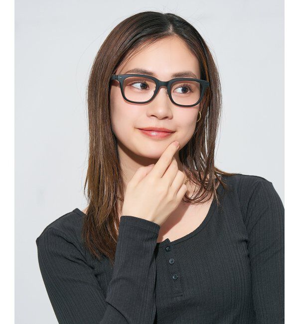 「ウェリントン型 メガネ | レザー調 ラバーテンプル ズレ落ち防止 メンズ ビジネス レンズ交換券付」|メガネ|