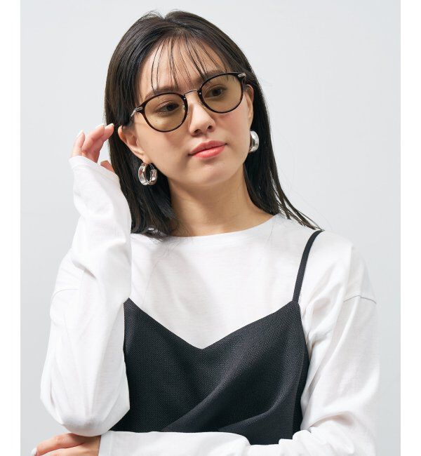  「Zoff｜UNITED ARROWS サングラス ユナイテッドアローズ｜カラーレンズ｜異素材｜UVカット 紫外線対策」|サングラス|薄ブラウン1