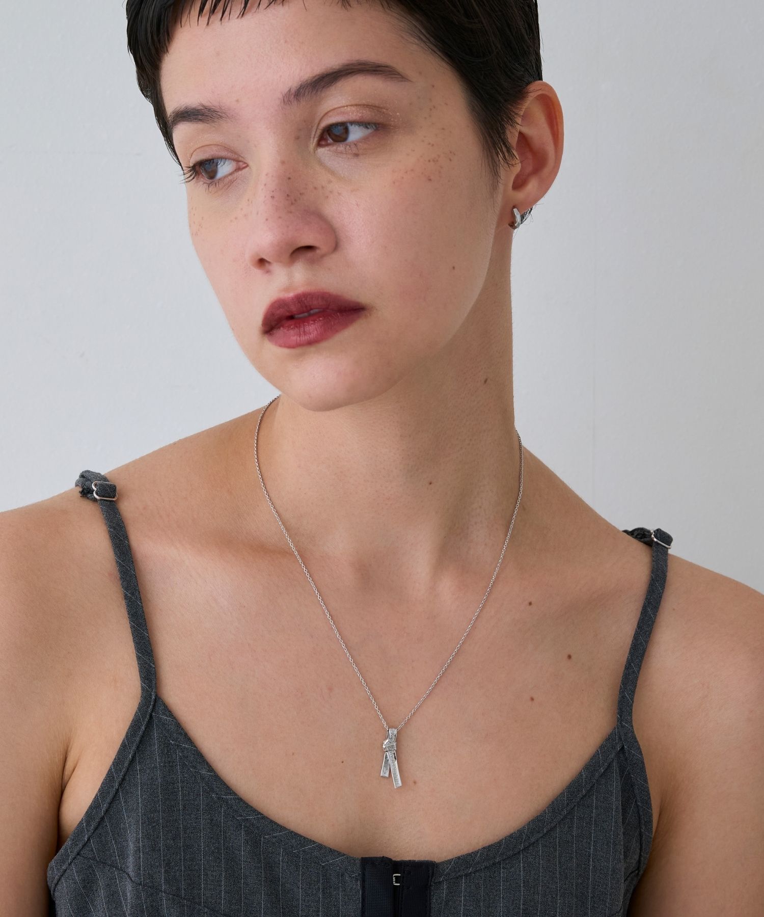 JUPITER「【SV925】タイリボンモチーフネックレス/ペア/シルバー」|ネックレス|