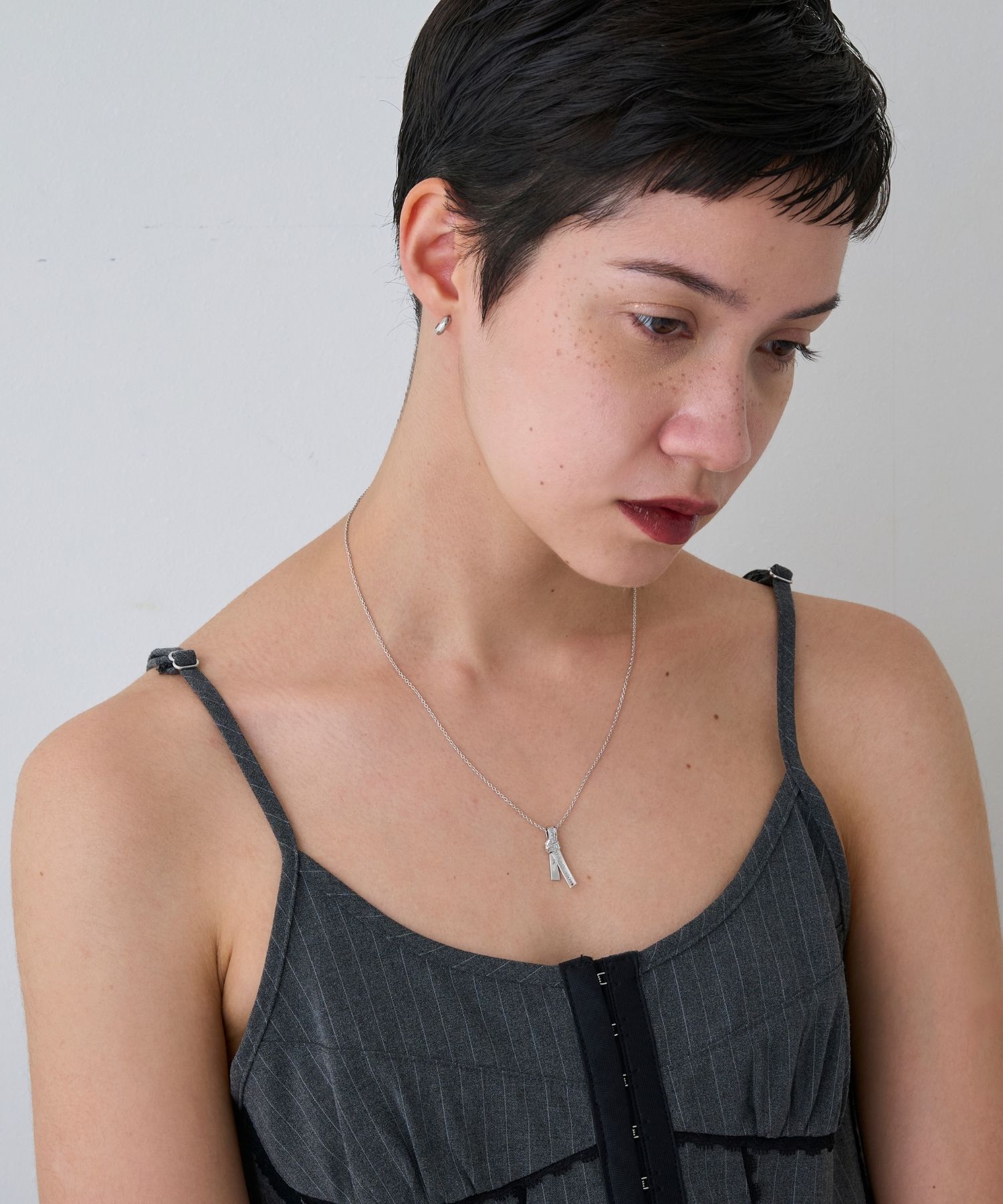 JUPITER「【SV925】タイリボンモチーフネックレス/ペア/シルバー」|ネックレス|