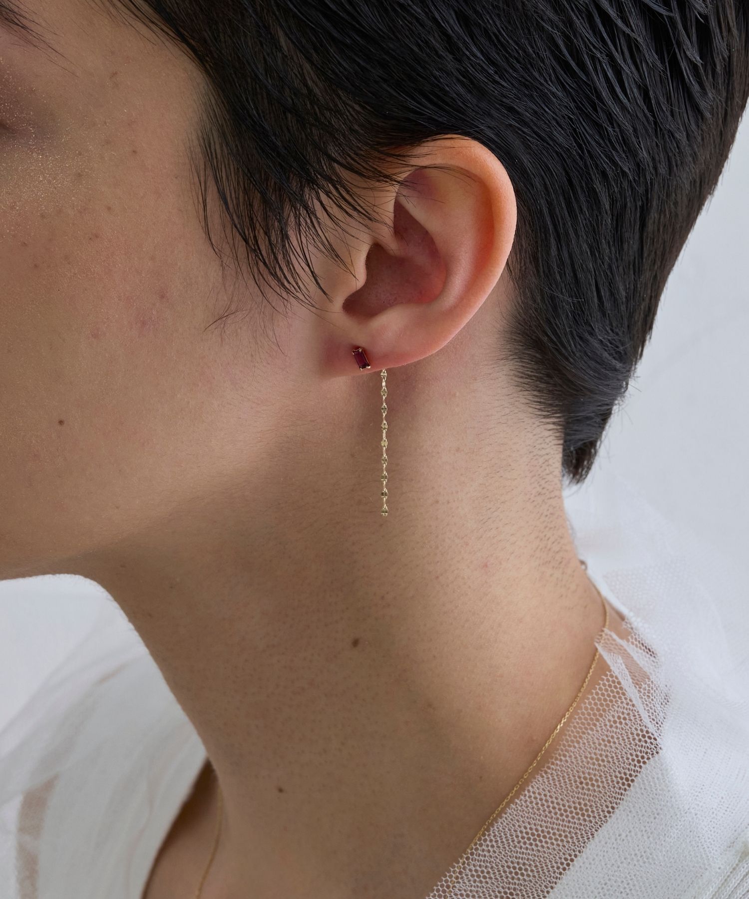 JUPITER「【K10】天然石カクテルプチピアス/片耳　ロードライトガーネット」|ピアス|