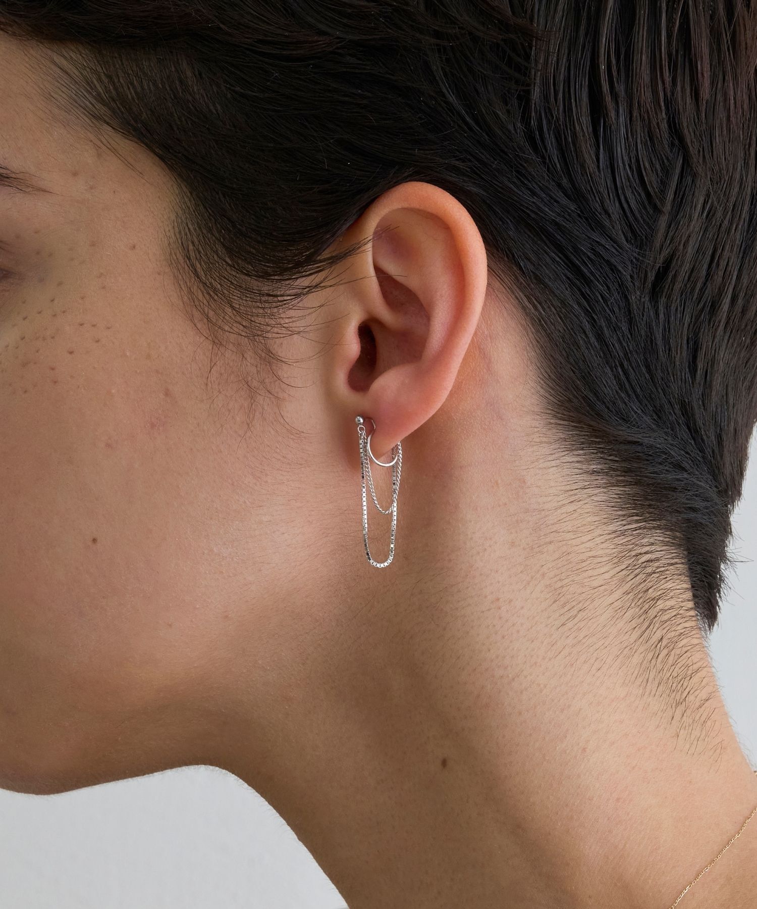 JUPITER「【SV】ベネチアンチェーンフープイヤリング/金属アレルギー対応/ニッケルフリー　シルバー」|イヤリング|