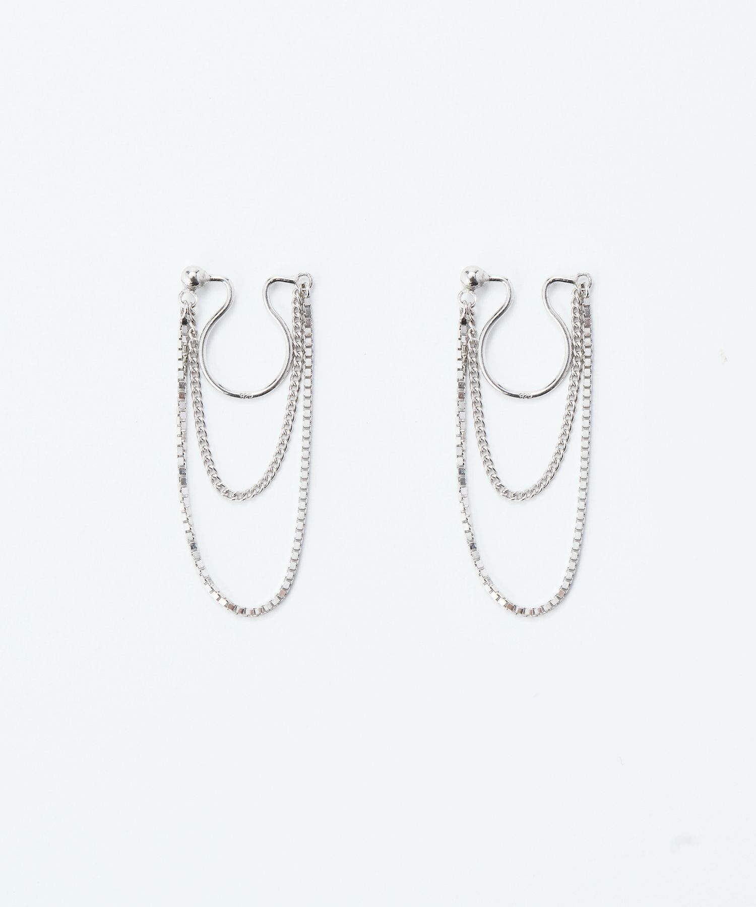 JUPITER「【SV】ベネチアンチェーンフープイヤリング/金属アレルギー対応/ニッケルフリー　シルバー」|イヤリング|