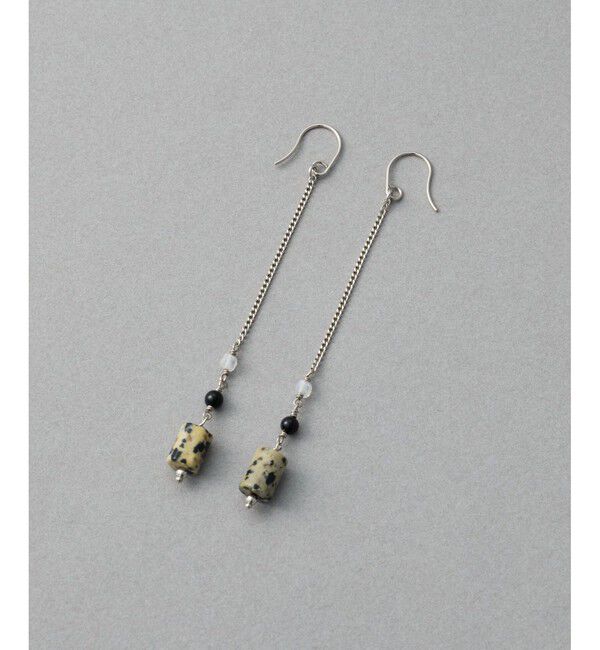 ete「ナチュラルストーン チューブカット ピアス」|ピアス|