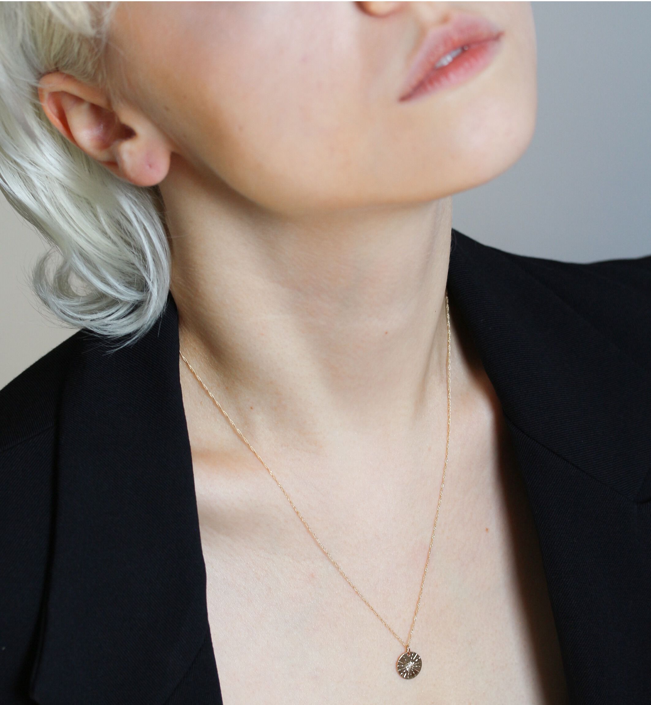  「ダイヤモンド コイン ネックレス L | K10YG」|ネックレス|