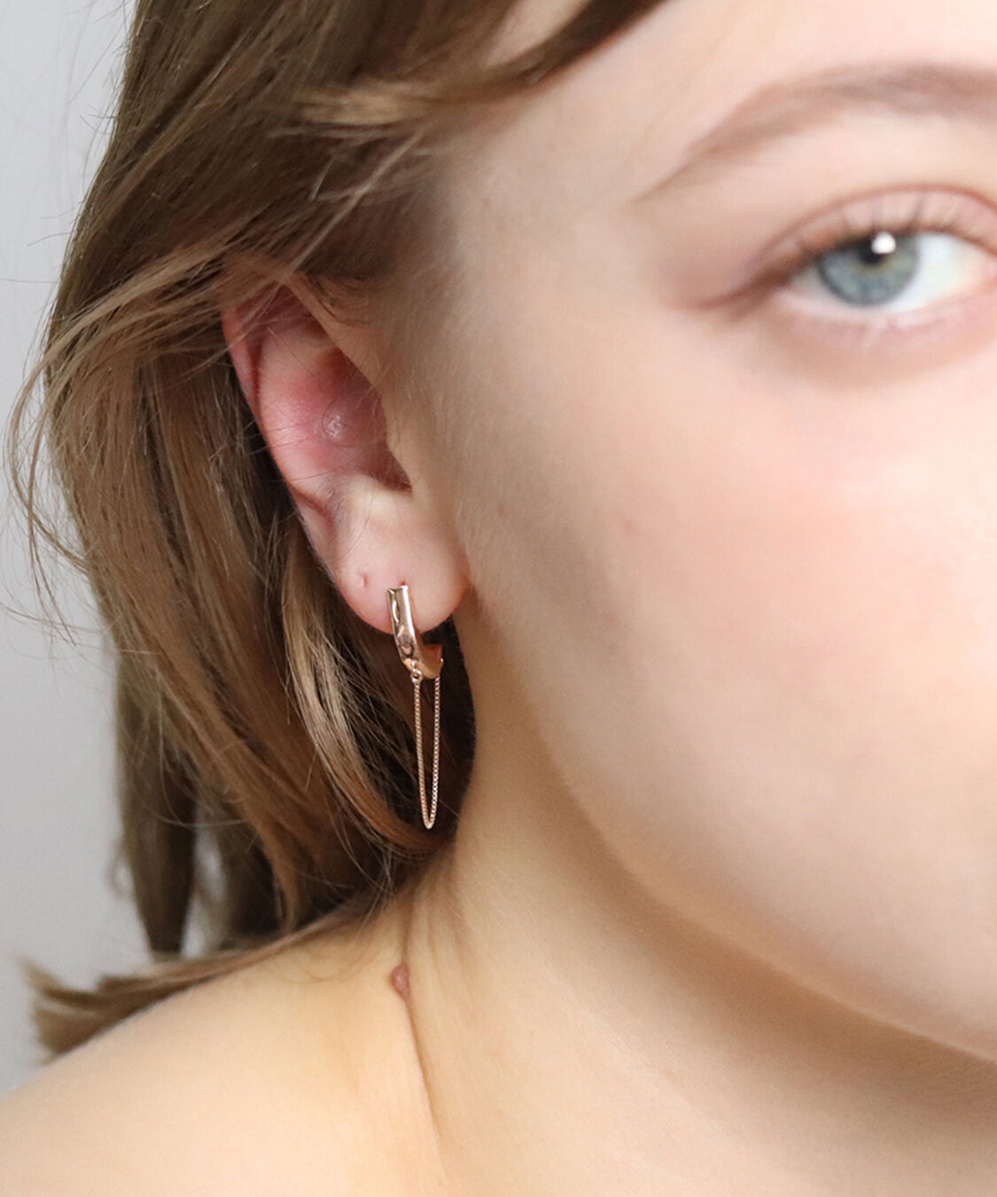  「ゴールド チェーン ピアス | K10YG」|ピアス|