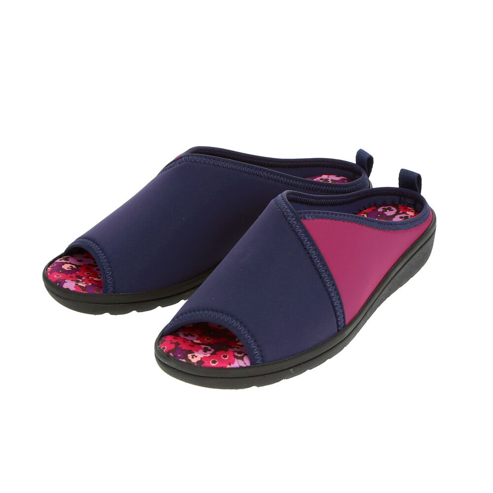 BACKYARD FAMILY「サンダル レディース つっかけ 通販 パンジー おしゃれ 歩きやすい 室内履き ルームシューズ」|サンダル|ブルー1